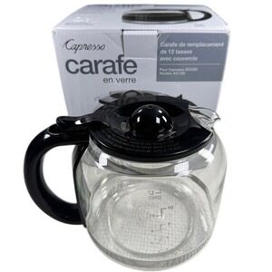 Capresso Replacement Carafe SG220 Clear Glass Black 12 Cup Coffee Pot New